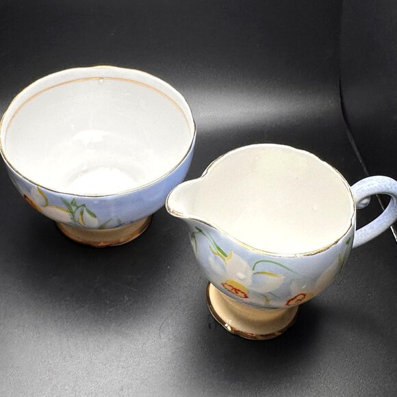 Vintage Royal Standard Bone China Creamer & Sugar Bowl Set With Floral Pattern - Picture 3 of 13